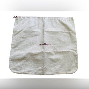 Salvatore Ferragamo Large Ivory Drawstring Dust Bag